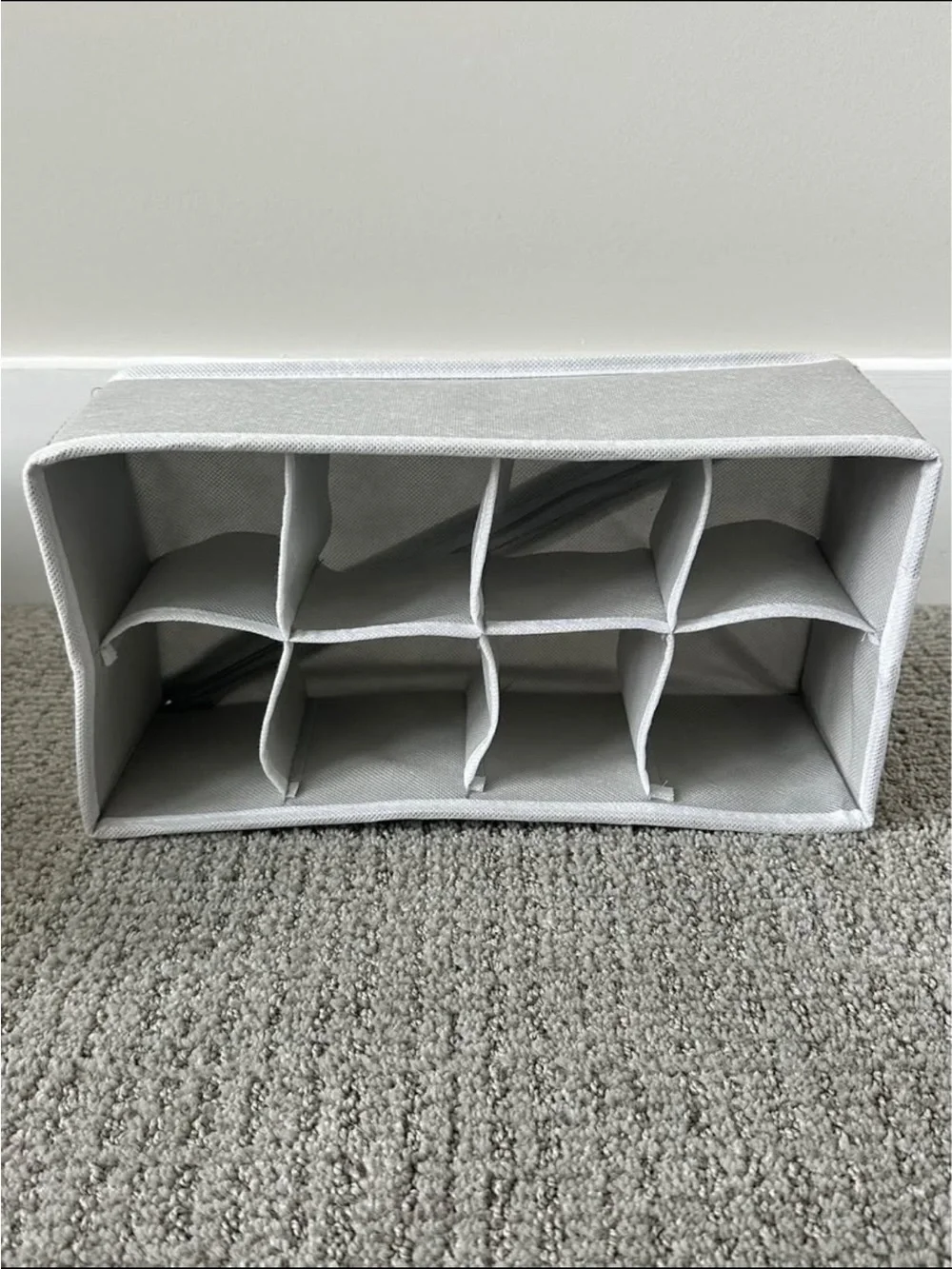 Amazon Gray Fabric Drawer Organizer Set with Multiple Compartments
